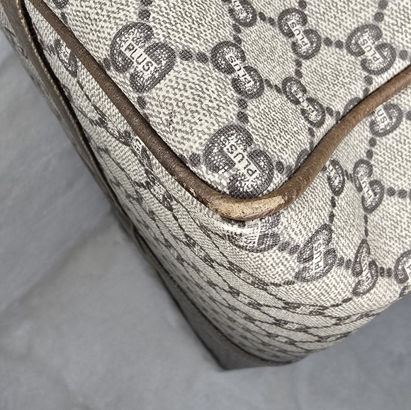 GUCCI GG Plus Canvas Boston Bag PVC Leather Beige - Picture 5 of 16